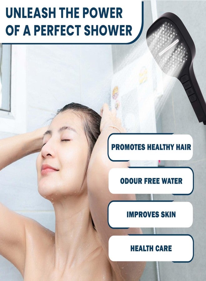 PJET Hand Shower for Bath | Multifunctional 7 Mode Bathroom Shower | Durable Silicon Handheld Shower Head | Easy Mode Switching | Portable Hand Shower for Bathroom (Black Color) - Image 4